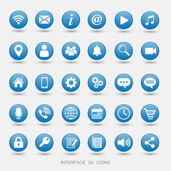 media icons glossy blue