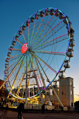 Poster -  the new Ferris wheel in the ancient port expo area Genoa, Italy