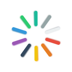 Wall Mural - color palette with shadow in the form of a download icon. flat colors