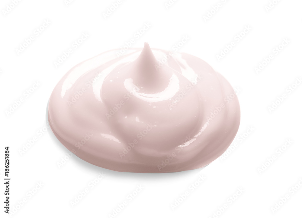 Sample of hand cream on white background