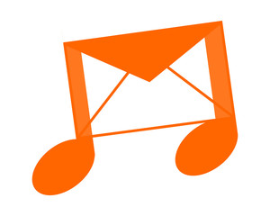Wall Mural - orange mail musical notes tone tune rhythm image vector