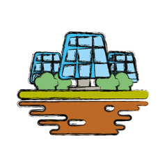 Sticker - Solar panels on ground cartoon