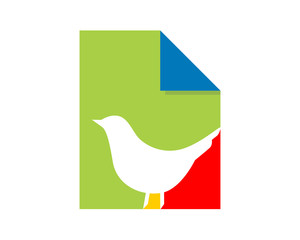 Wall Mural - parakeet bird paper sheet image vector icon
