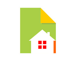 Wall Mural - home paper sheet image vector icon