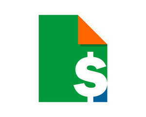 Wall Mural - dollar paper sheet image vector icon