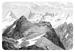 © acrogame - Vintage engraving of the Finsteraarhorn glacier in the Bernese Alps, the highest mountain of Switzerland