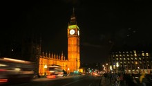 A Night Time Lapse Of Big Ben In London, England