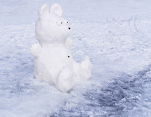 Snow Sculpture Of Bear