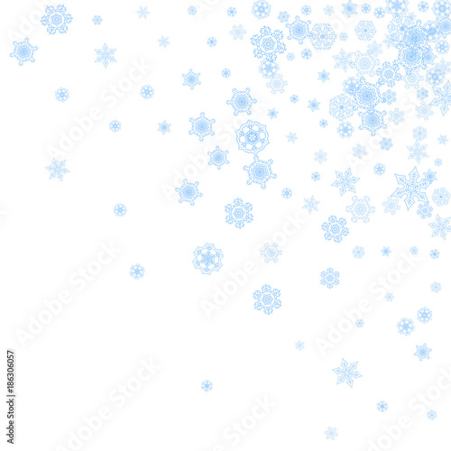 Winter Frame With Blue Snowflakes For Christmas And New Year
