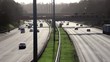 Autobahn fließender Verkehr Panorama Gegenlicht, HD 1080 Video ohne Ton Zeitraffer
