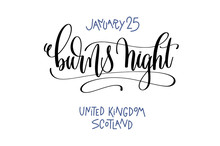 January 25 - Burns Night - United Kingdom Scotland, Hand Letteri