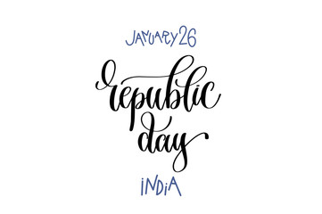 Canvas Print - january 26 - republic day - india, hand lettering inscription te