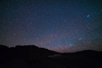 Wall Mural - stars and airglow on the andean highlands in bolivia, south america.