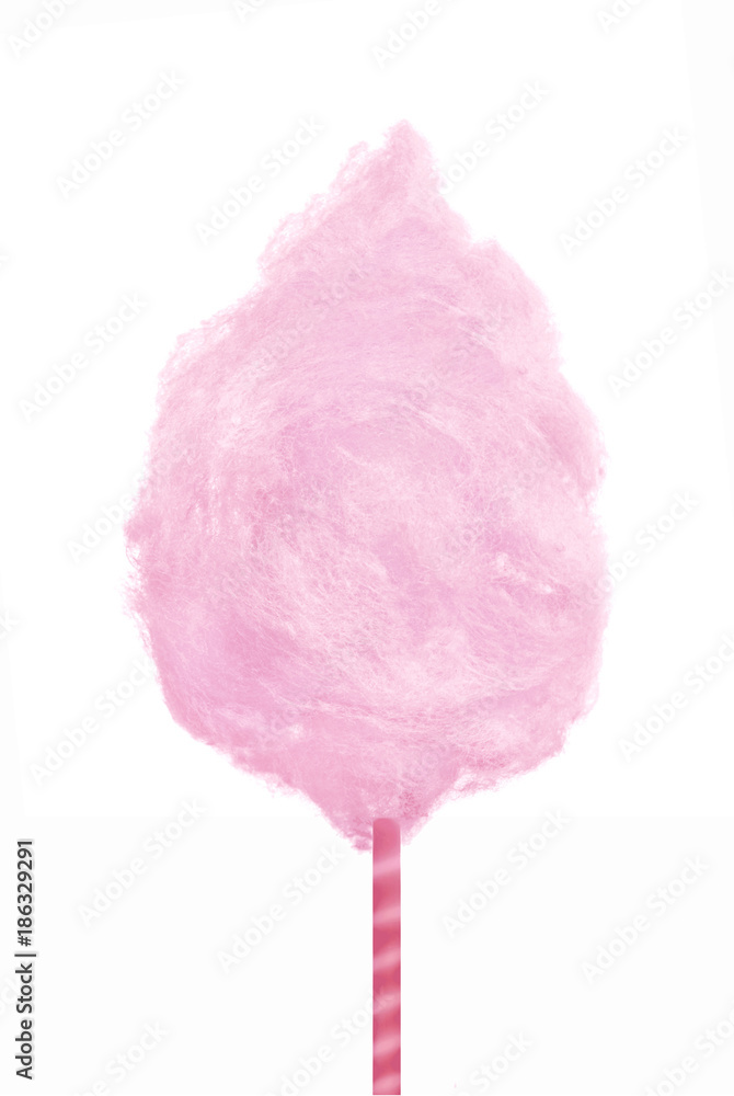 Vector sweet pink cotton candy isolated on white background. Realistic ...