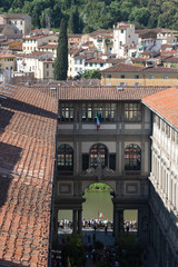 Wall Mural - The Uffizi Gallery in a sunny day. View from Palazzo Vecchio. Florence, Tuscany, Italy.