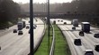Autobahn fließender Verkehr Panorama Gegenlicht, HD 1080 Video ohne Ton leichter Zeitraffer