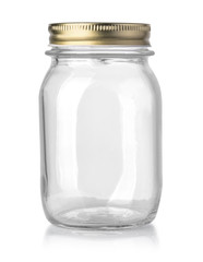 empty glass jar isolated