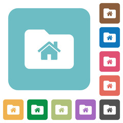 Poster - Home folder rounded square flat icons