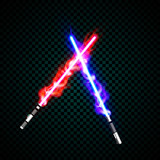 neon light swords. crossed light, fire, flash and sparkles Stock Vector |  Adobe Stock