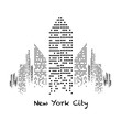 © Patrick - Building blanc et noir éclairé en construction, gratte-ciel, immeuble, lumière, new york, habitation, maison