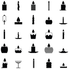 Wall Mural - candles icon set