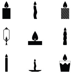 Wall Mural - candles icon set