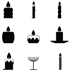 Wall Mural - candles icon set