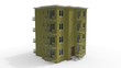 © racksuz - An architectural project that's under construction, yellow color 3d rendering