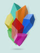 Multicolor crystal. Vector gem. Transparent mineral with 3d effect.