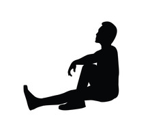 Sitting Man Silhouette Illustration Design