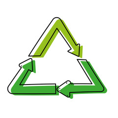 Sticker - Recycle arrows symbol cartoon