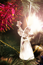 Glass Christmas Angel, Happy New Year