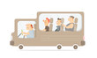 © Avgust - Funny bus. Amusing characters.