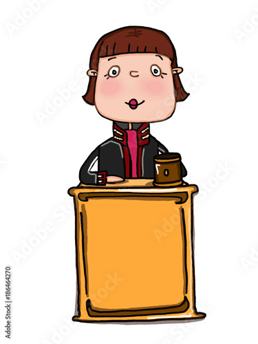 Judge Female Illustration Cartoon Drawing And White Background Buy This Stock Illustration And Explore Similar Illustrations At Adobe Stock Adobe Stock