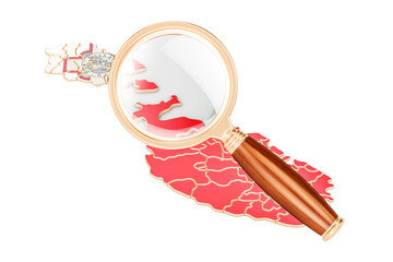 Poster - Malta under magnifying glass, analysis concept, 3D rendering