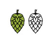 Line Art Hop Fruits for Make a Wine or Beer Symbol Logo Vector