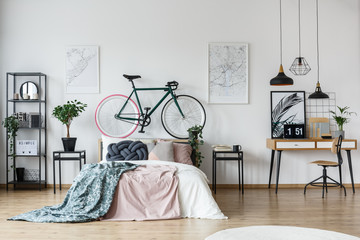 Wall Mural - Bicycle and cushion in bedroom