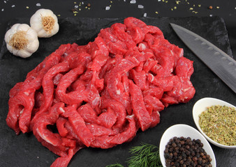 Wall Mural - Beef Stroganoff on the Black Background