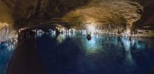 Famous Cave Cuevas Del Drach, On Majorca Island, Spain
