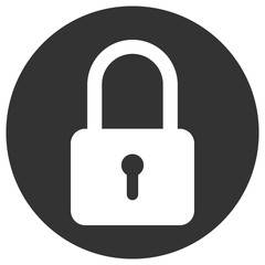 Sticker - Closed square shape padlock with keyhole in circle. Vector icon.