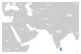 Fototapeta Mapy - Sri Lanka blue marked in political map of South Asia and Middle East. Simple flat vector map..