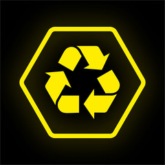 Sticker - Neon Button Polygon - Recycling