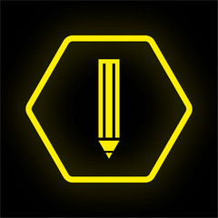 Poster - Neon Button Polygon - Stift