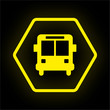 Neon Button Polygon - Bus - Transportmittel