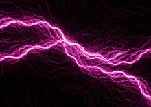 Purple Fractal Lightning, Abstract Electrical Background