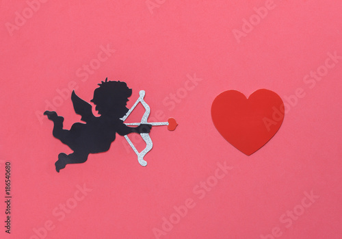 Fotomural Flat lay aerial image of sign of valentines 's day background concept