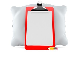 Poster - Pillow with blank clipboard