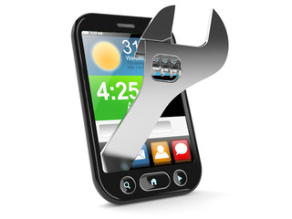 Poster - Smart phone with adjustable wrench