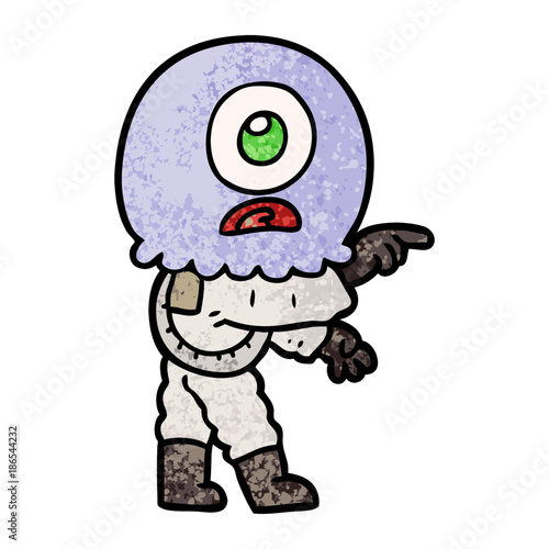 Cartoon Cyclops Alien Spaceman Pointing Buy This Stock Vector And Explore Similar Vectors At Adobe Stock Adobe Stock