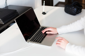 Woman working at the laptop